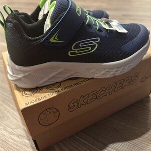 Skechers Kids' Blue and Lime Sneakers